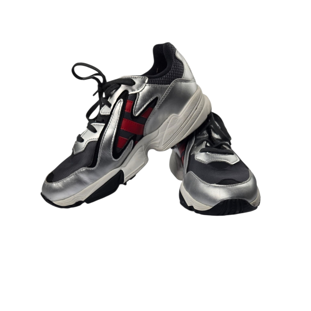 ADIDAS Yung-96 Chasm Grey Red Silver Running Shoes EE7240 Size 5.5